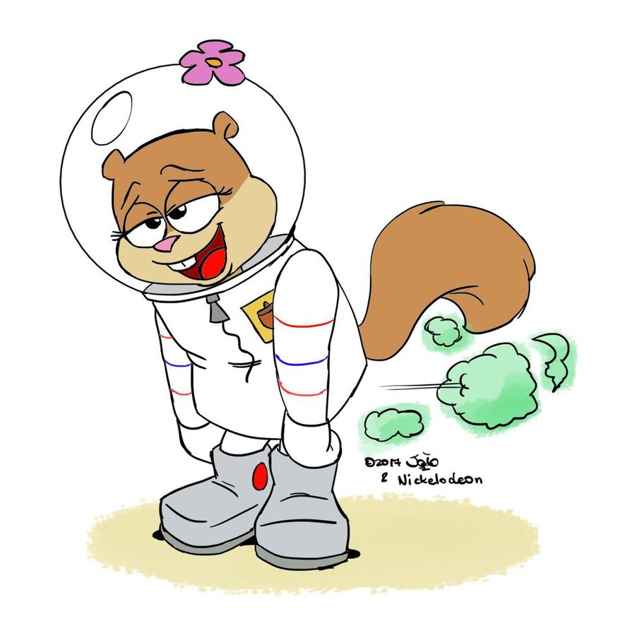 Sandy cheeks farting