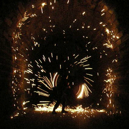 Hardcore Glowstringer. I'm honestly not sure how he came by with the sparks, but I think it is amazing..
