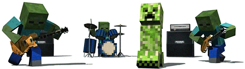 Head banging zombies and creeper. play this to a fast paced song creds to halolz.. you may not agree, but i think it works with this