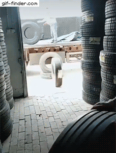 TYRED. .. I was raised in a pub, and this was how they unloaded the barrells. Delivery day felt like a game of Donkey Kong. I lost count of the amount of times I was take