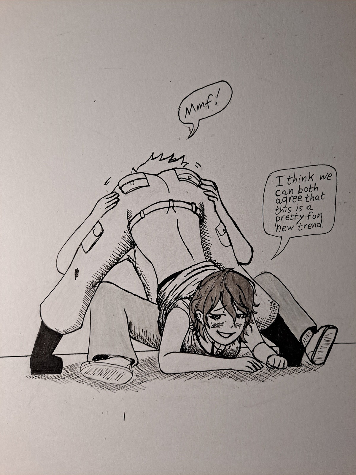 a repost of OC. Apollo and Pandora; the former getting a face full of the latter's ass... HFW