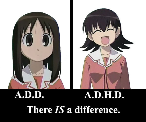 diferent types of add vs adhd
