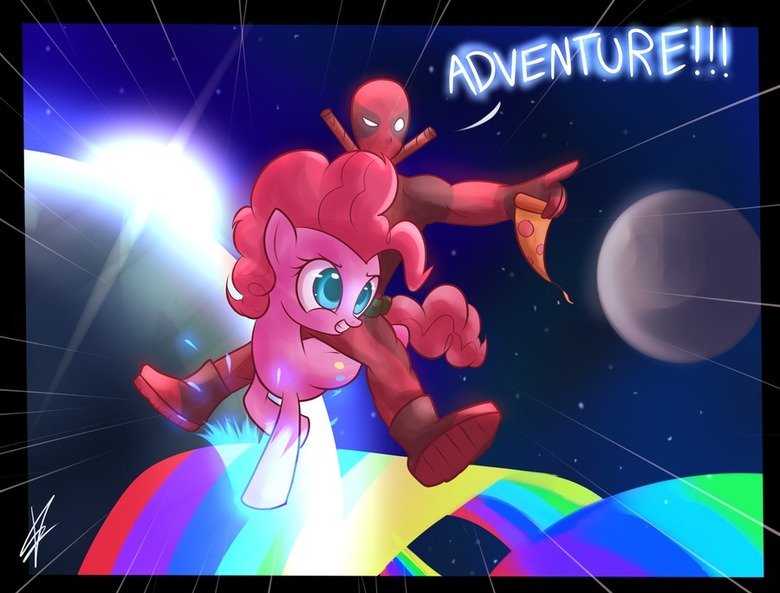 adventure. deadpool is riding pinki pie on a rainbow, your argument is invalid.
