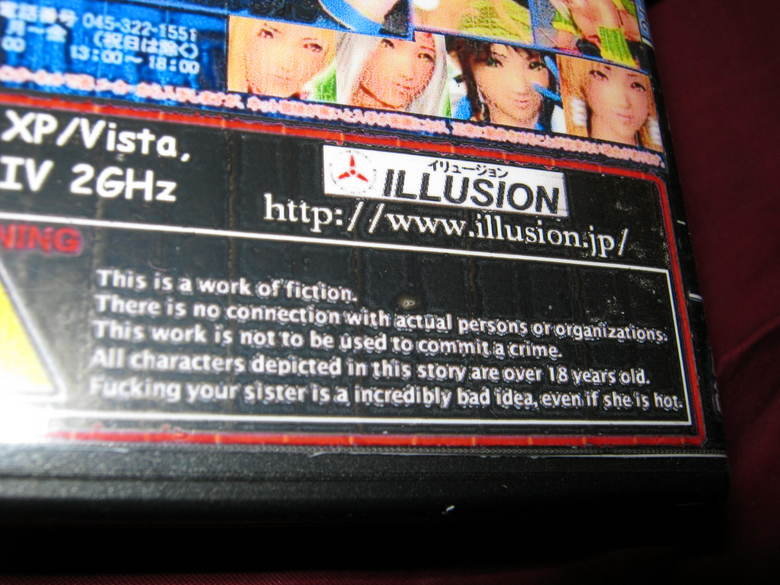 Advice my game gave me.. Bought a few AO games from Japan, on the back cover it gave me some advice..