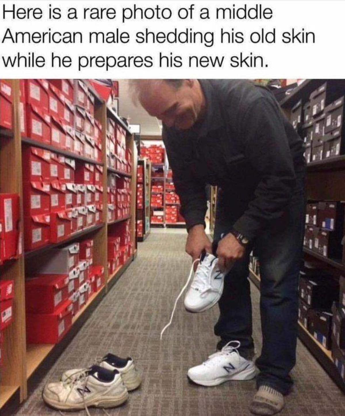 America Explain. .. If he's anything like me that means those will be his new good sneakers and the other pair(s) get knocked down a peg. The pair held together by glue, tape and s
