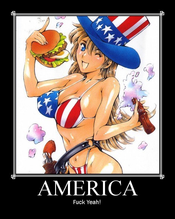 america. might be repost. Fuck Yeah!. does anyone else find it ironic that the mascot they chose is asian anime?