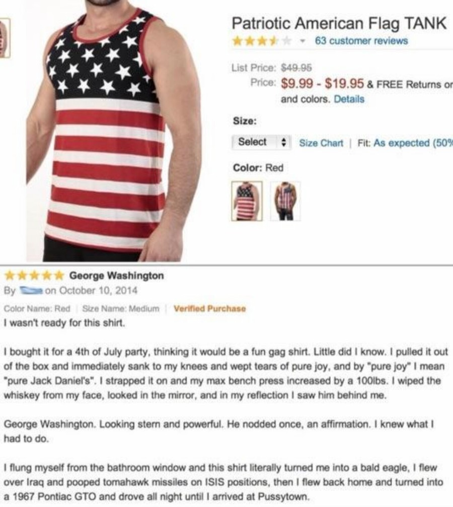 america. . Patriotic American Flag TANK List Pace" 549. 95 Ance 59. 99 - . 95 8. FREE Return or Details ttom: t Susana : Flt: Color: Rod By tron October IO, 201
