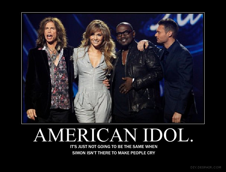 american idol. . ykss/ /) elttil- IDOL. ms JUST NOT GOING TO BE THE SAME WHEN ISN' T THERE TO MAKE PEOPLE CRY. i see randy holding his stomach... is he pregnant?