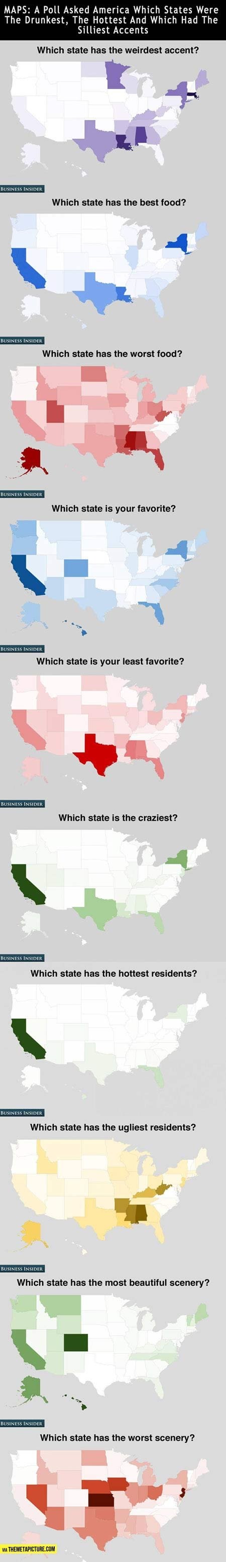 Americans view on America. . MAPS: A Pail Asked America which States were The [, The And which Had The Silliest Accents which state has the weirdest accent'? wh