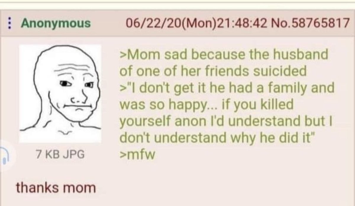 Anon has a supportive mom. .. Anon got his autism from his mother