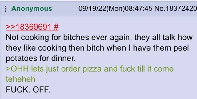 Anon is a Cook. .. I like cooking with people