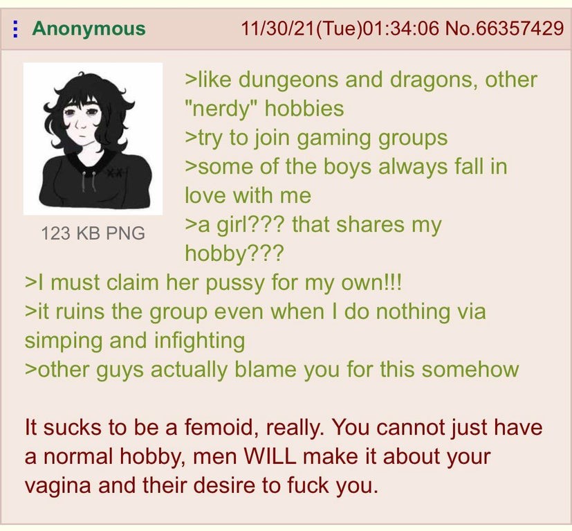 anon struggles as a woman. .. Wow, a girl who uses 4chan? I want to claim her pussy.