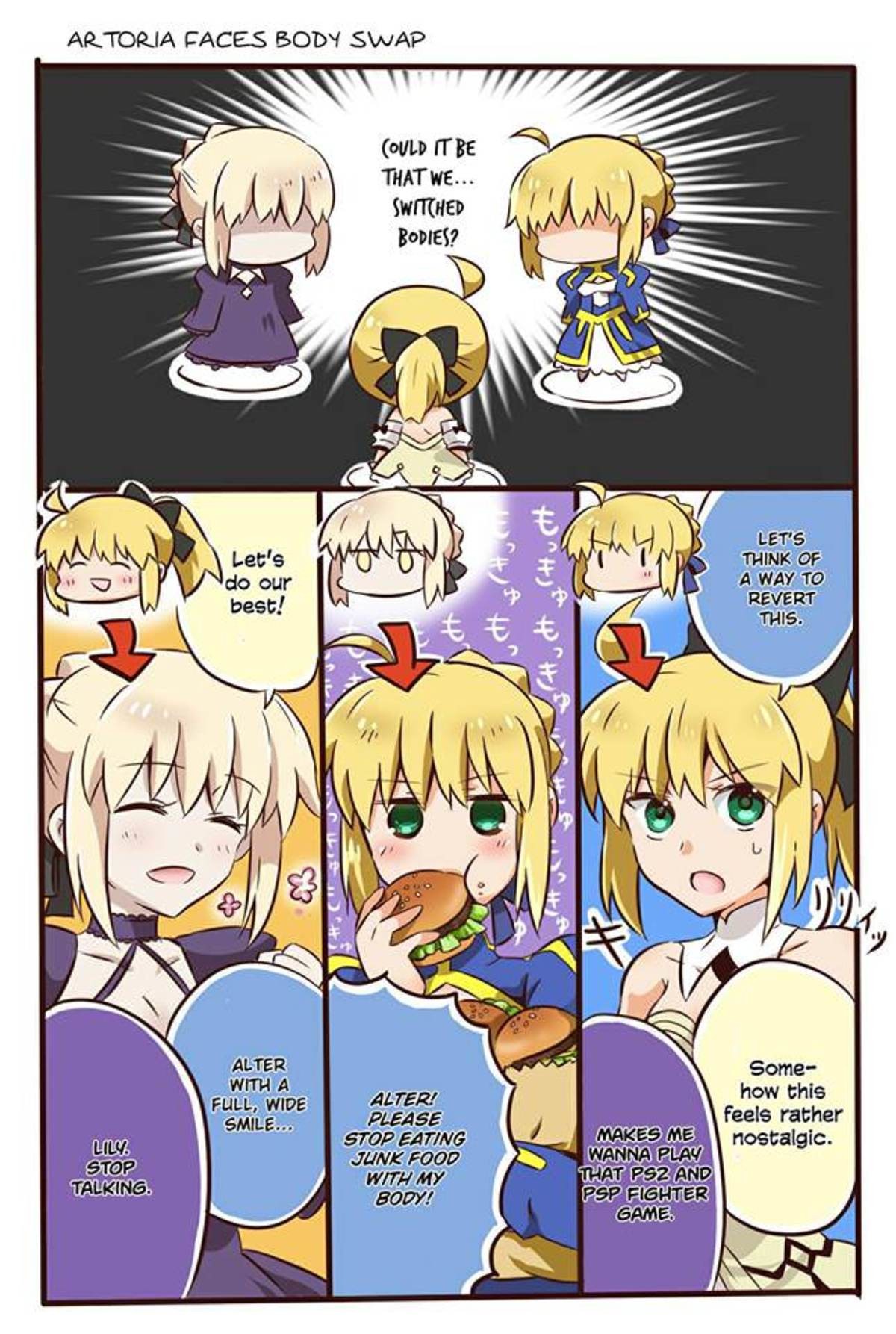 Artoria Body Swap. Source bodyswap/ join list: Fate (425 subs)Mention History join list:. They are still cute together.