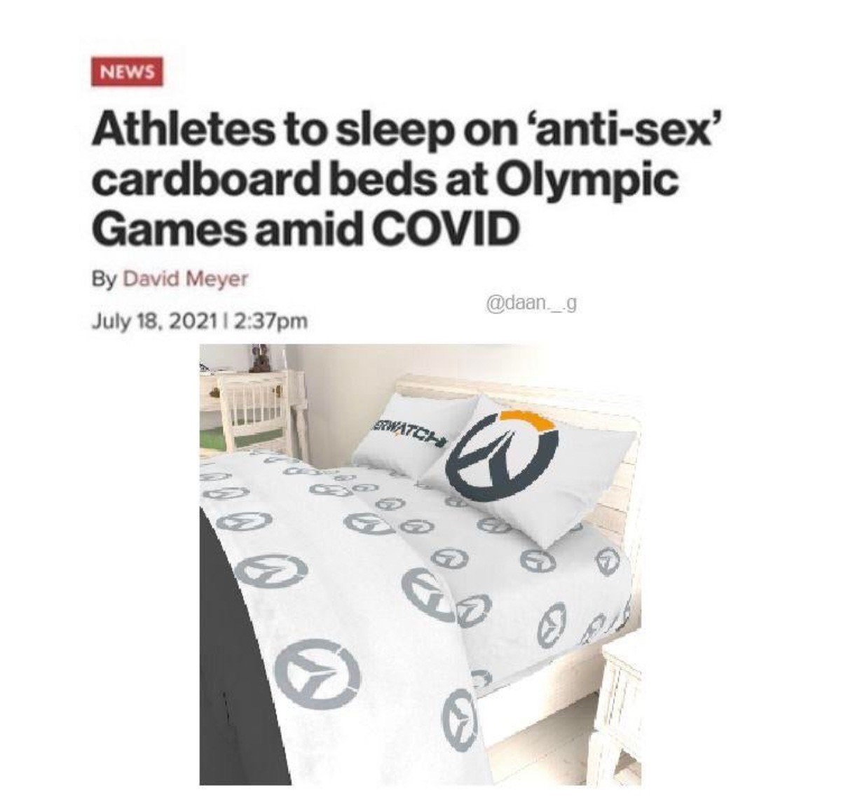 Blizzard Beds. join list: OverwatchStuff (1416 subs)Mention Clicks: 342949Msgs Sent: 2954101Mention History.. cmon man this was proven fake the same day it was made. it's just beds, made from materials. and they tried to get away whit it by calling them anti sex beds cu