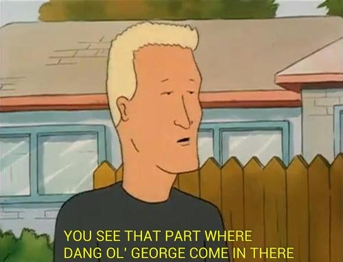 boomhauer comp. first name jeff, occupation ranger.. DU SEE THAT PART WHERE DANG " GEORGE COME IN THERE. Dale is my favorite character