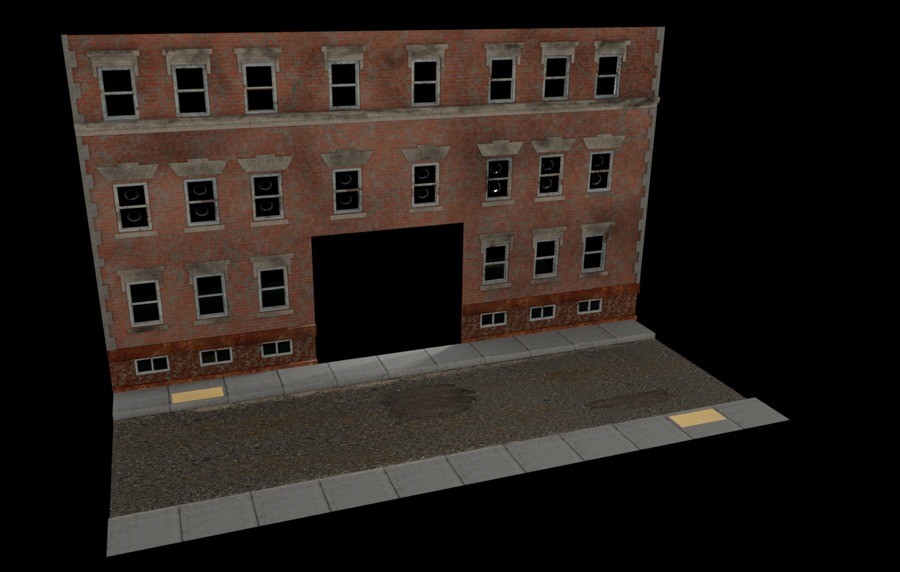 building wip. Didn't really bother with the lighting as these are just snapshots. I plan on redoing the road, it was just thrown in. The last picture is the ref