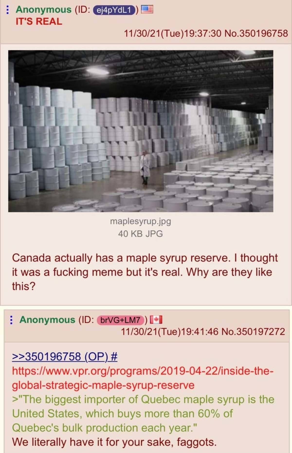 Canada's Maple Syrup Reserve. .. Oh boy wait till you hear about the Great Canadian Maple Syrup Heist lmao https://open.spotify.com/episode/3Q0z7CxVwrcKBjLhZnHl7I?si=EGwhEESmQtKgTFazbaFU9g&amp;