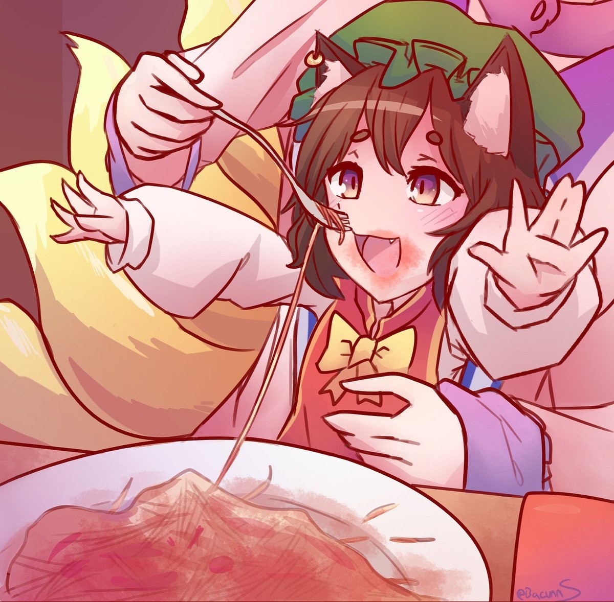 Chen gets Spaghetti. Source join list: TouhouWaifu (50 subs)Mention History join list:. Smol kitter consumes the S P A G E T .