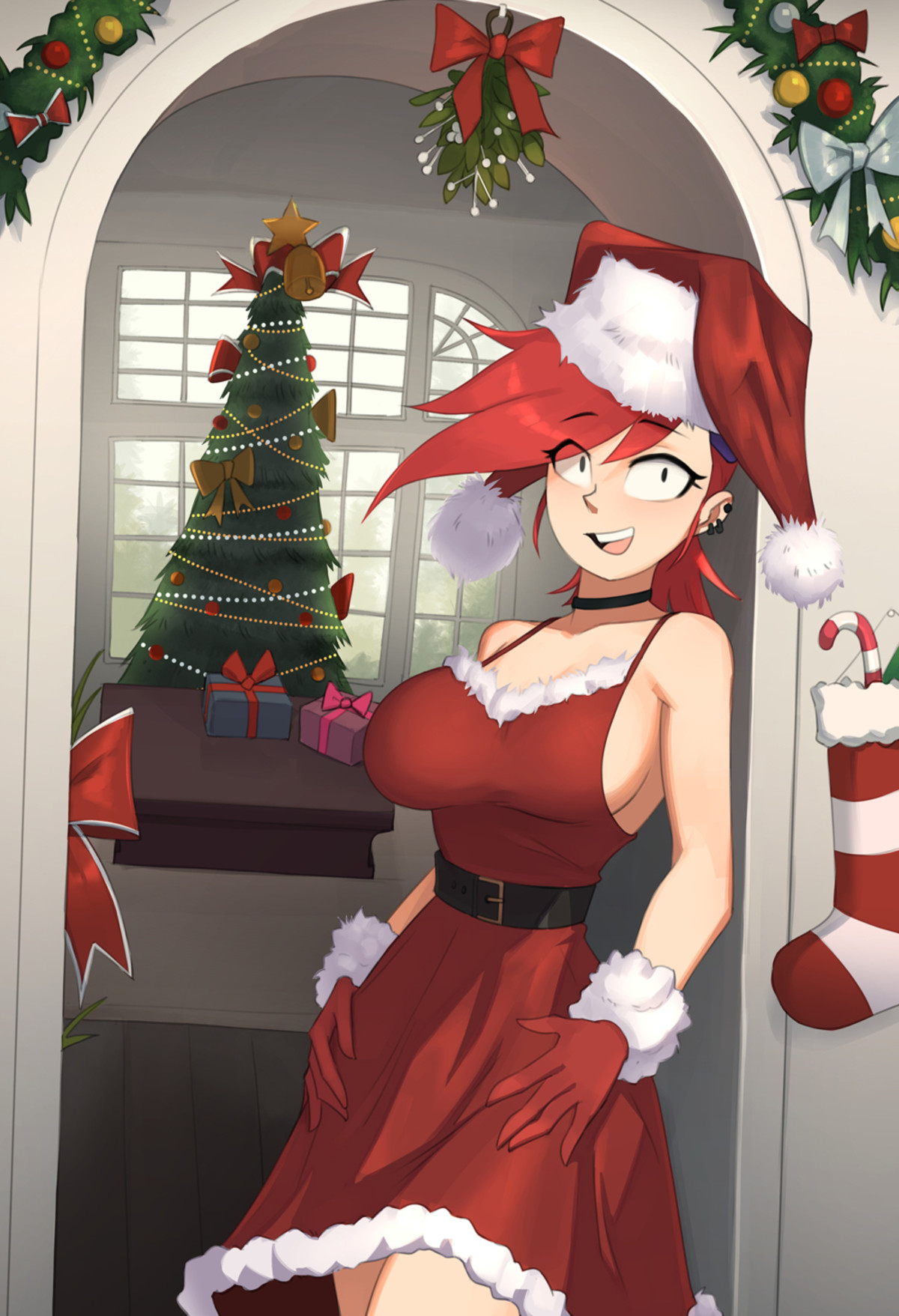 Christmas at Foster's. .. What the is up with her right tiddy