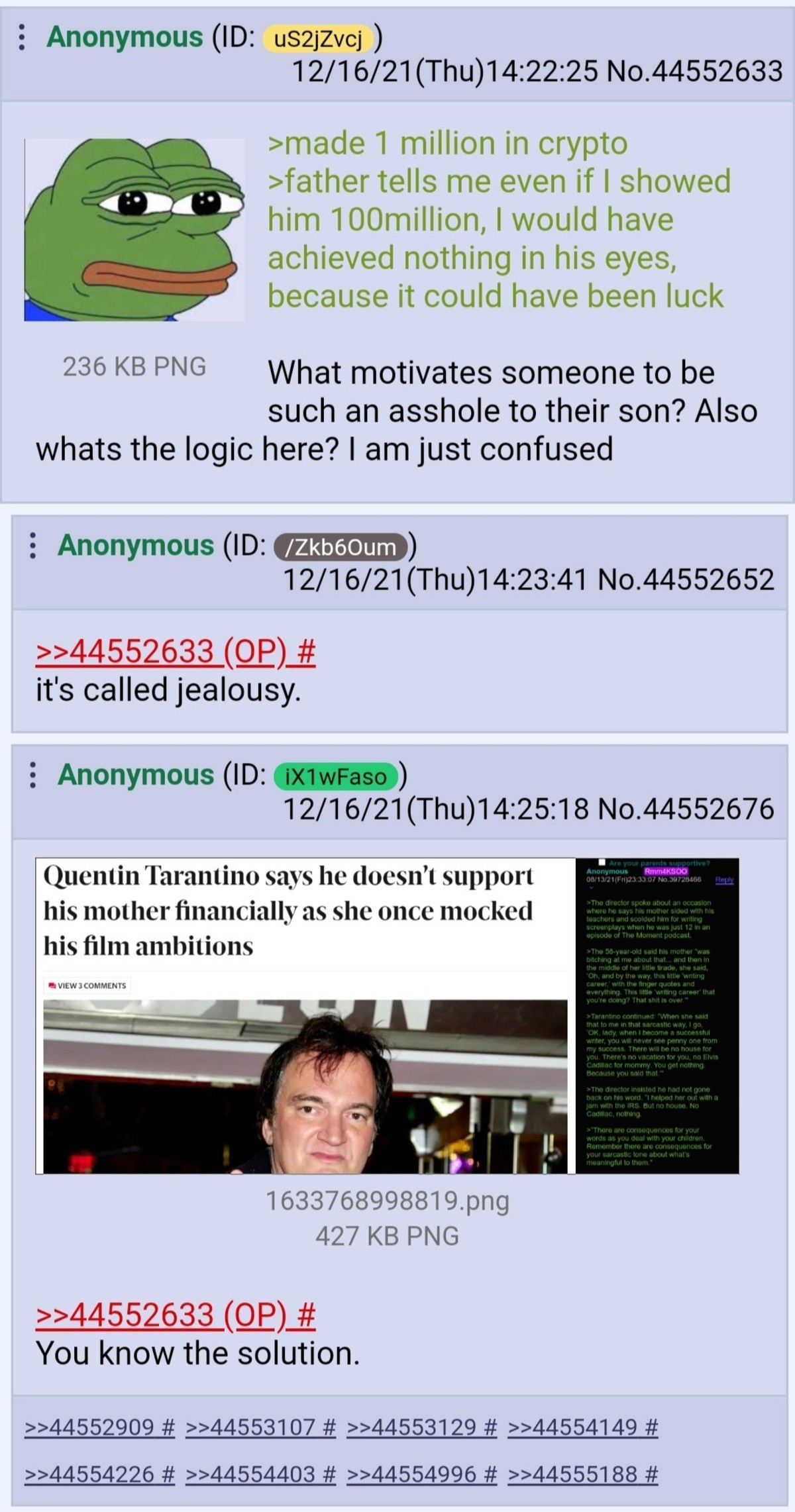 clammy Idiots. .. Depends on the context. Dad could just be a legit asshole, jaelous and loser with narcissistic tendencies not able to handle being outdone by his son. BUT It co