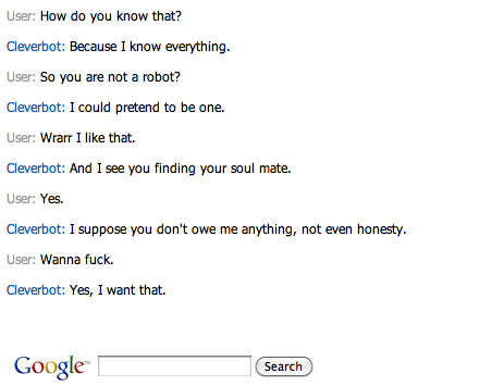 Cleverbot. wants to . .