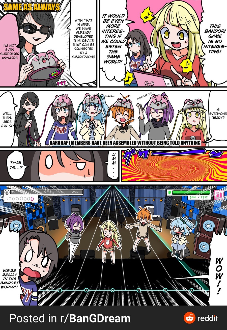 Daily BanG Dream #504. Artist's Pixiv post: Translated obviously on the bandori subreddit here: Girls from BanG Dream join list: BanGDream (95 subs)Mention Hist