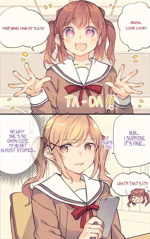Daily BanG Dream #829. Artist's Twitter post: Found translated on Reddit here: First girl is Kasumi Toyama, second is Arisa Ichigaya join list: BanGDream (105 s