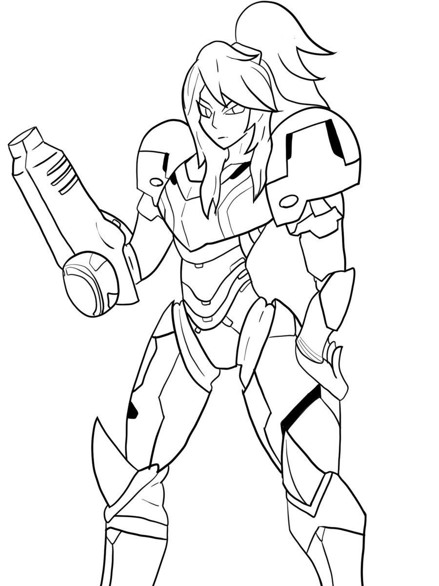 Daily Drawing day 29. samus aran. today i dipped my toes into streaming. had alot of fun and made a pretty decent picture i think. ill probably stream again tom