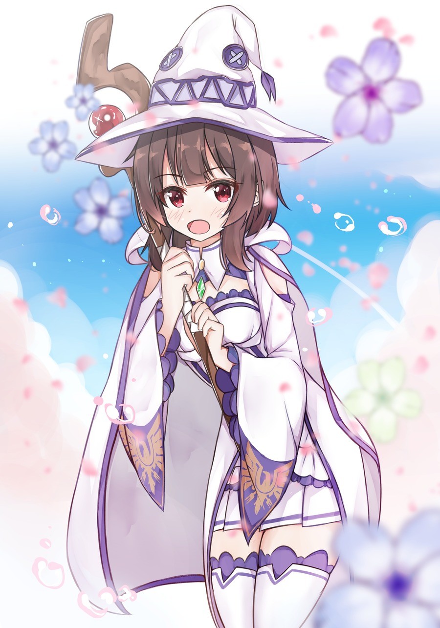 Daily Megu - 1050: White Magemin. join list: DailySplosion (824 subs)Mention History Source: .. Fun fact: Emilia from re:zero has the same voice actress as Megumin. Maybe that's why the emilia outfit