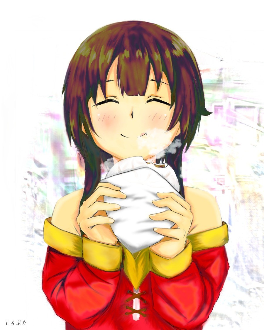 Daily Megu - 1117: Eat Bun. join list: DailySplosion (827 subs)Mention History Source: .. One of these days I would love to see a anime girl eating a greggs pasty instead of these rice balls