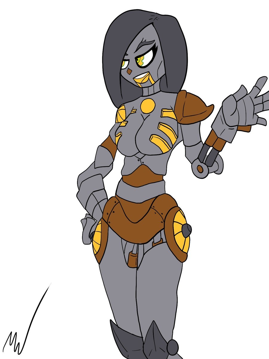 DailyDrawing day 118. robo . made some changes to a necron girl i did acouple months back. im going to shade it tomorrow because i have a friend who is a profes