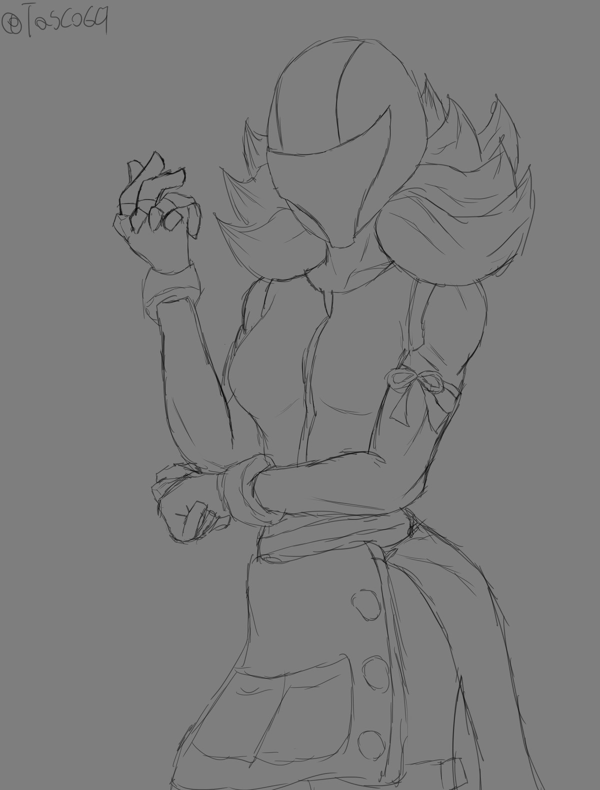 DailyDrawing day 230. tired. it has been a very long day and im super tired so just a sketch. I love my Xenoverse character and the helmet will always stay on j