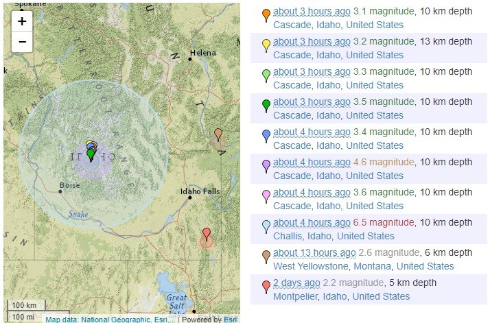 Earthquake in the American Northwest!. From usgs.gov &quot;On March 31, 2020, a  magnitude 6.5 earthquake struck  near Boise, ID, in the Challis National Forest