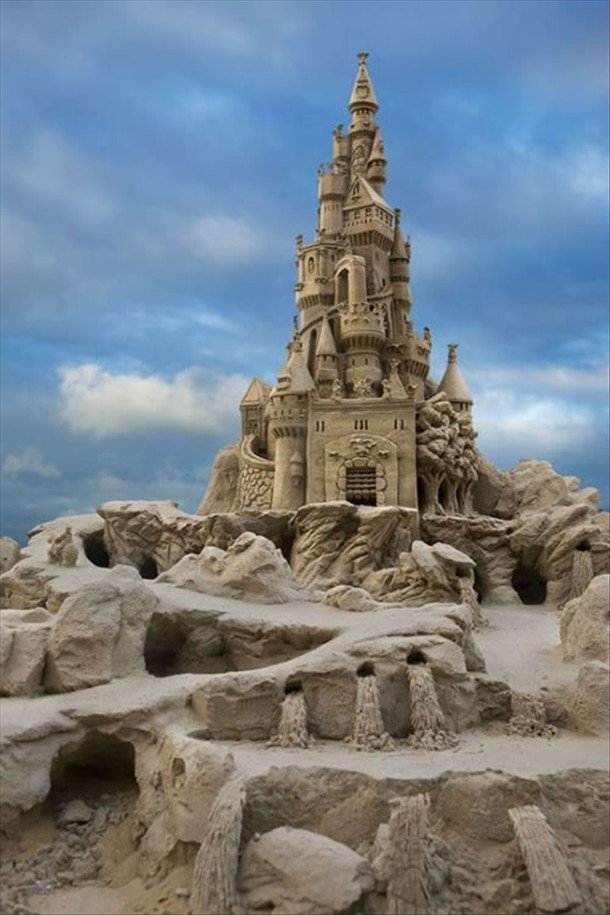 Epic Sandcastle. A true masterpiece.. I would love to run through that and ruin it.