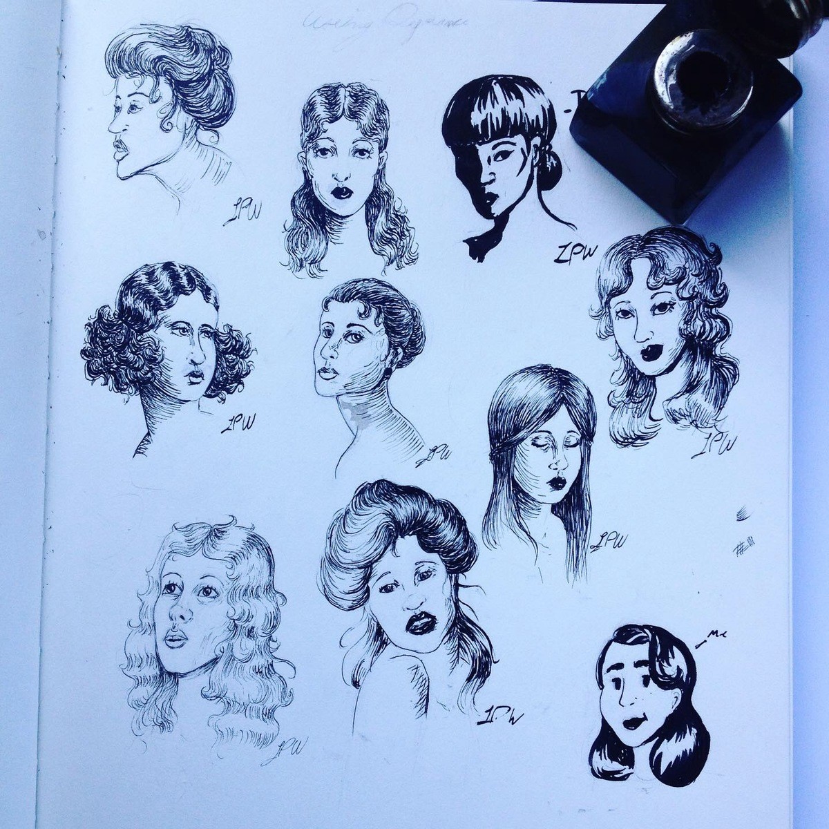 Female Ink Portrait Studies. Some ink studies I've been working on. join list: WatercolorAndOrInk (43 subs)Mention History I tried out some different ways of in