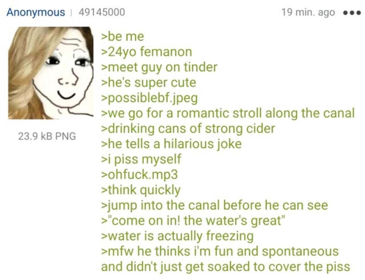 Femanon is Spontaneous. .. If this man made you piss yourself laughing, you're legally obligated to him.