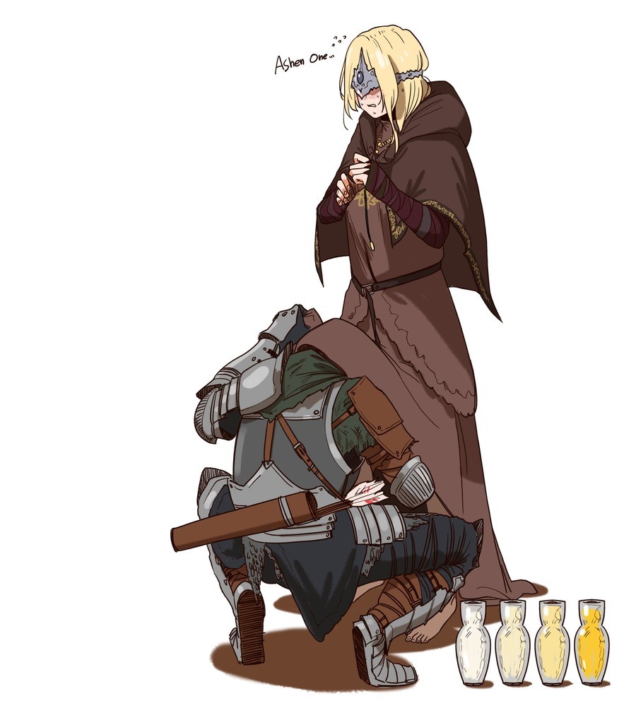 Filling Estus Flasks. .. Would you look at the clock, it's horny time once again