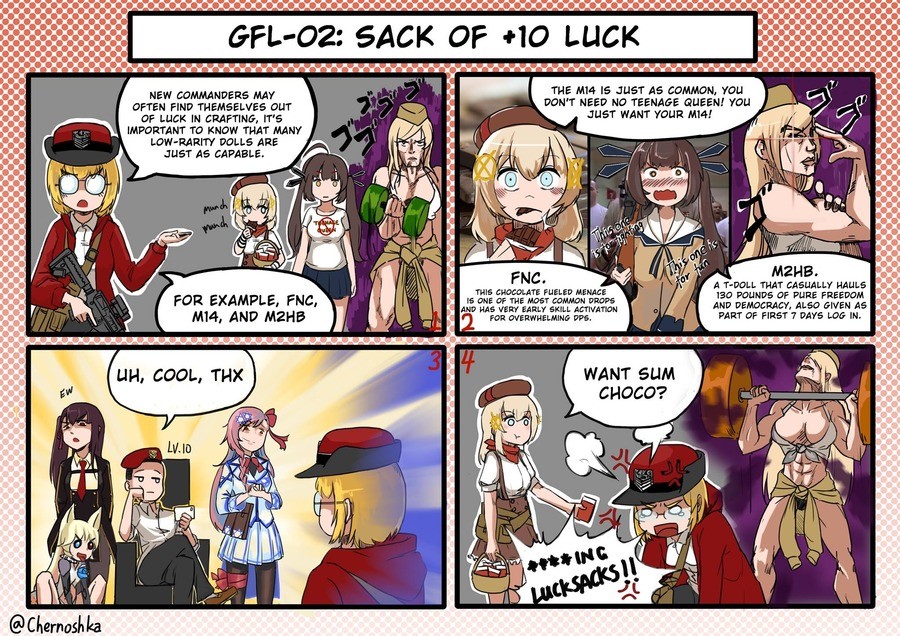 Girls' Frontline - Sack of luck. join list: WeebVidya (206 subs)Mention Clicks: 9468Msgs Sent: 37173Mention History join list:. I got a 5 star rifle after a couple production runs. Feels good.