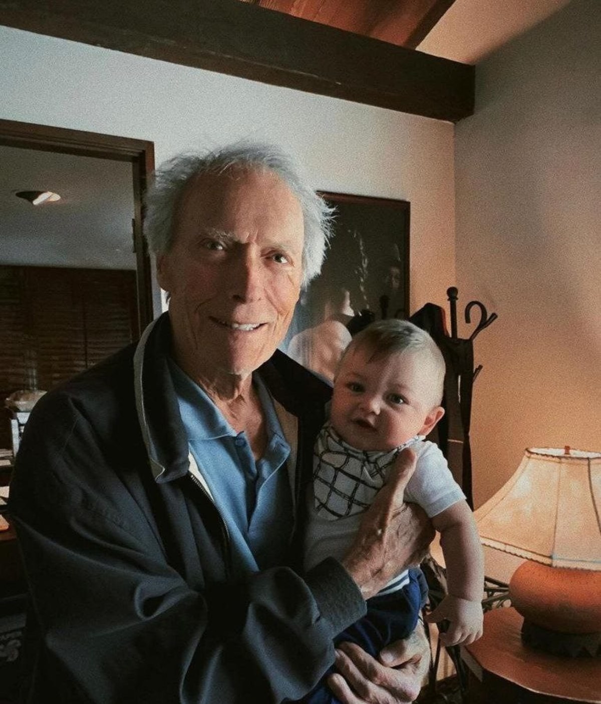 Grandpa and nephew. Clint Eastwood and his grandson, 2021... That's a wierd name for a baby.