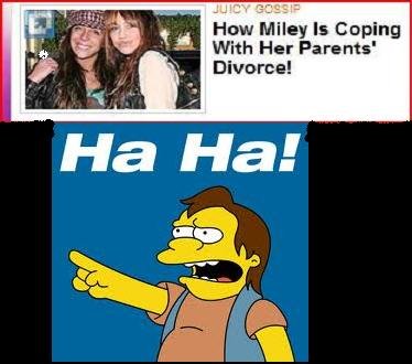 HA HA!. I bet you all read this in nelson's voice.. ithe. aiit With Her Parents‘ Divorce!