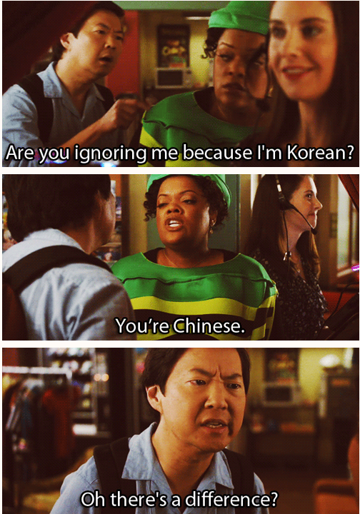 haa. . Youre Chinese. f Oh thtere' s a_ difference?