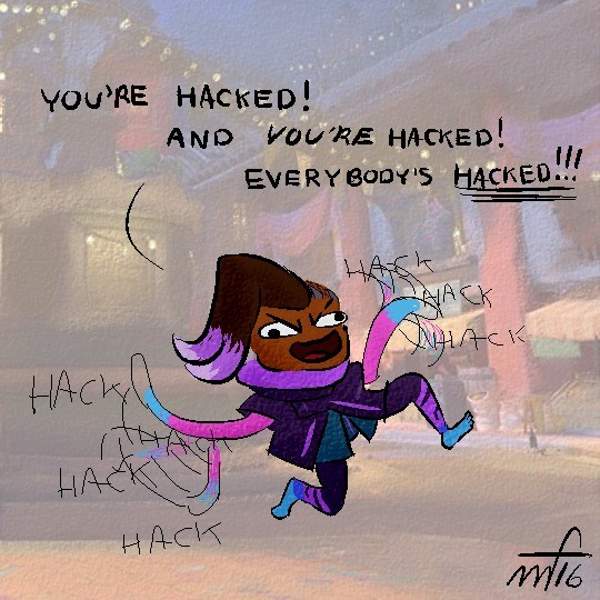 Hacker Slap !. .. And then Winston fried her brains out.