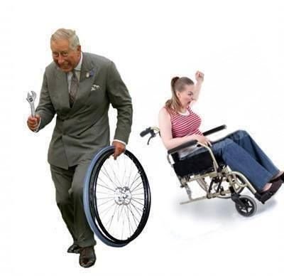 haha oh you!. he look's so happy.. When I Googled &quot;Angry person in wheelchair&quot;. I enjoyed the results.