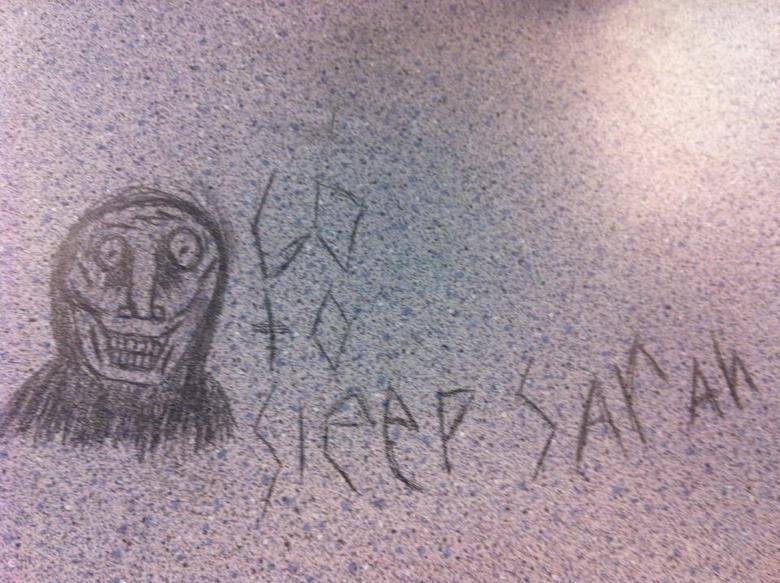 Haha yea kill her. So I was in study hall today with hour and half long classes, I found out who sits there after me and drew this..