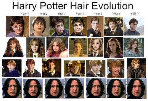 Hahahahaha, Snape! :P. LOL. Harry Potter Hair Evolution. It would be good if you used other photos instead of the same one.
