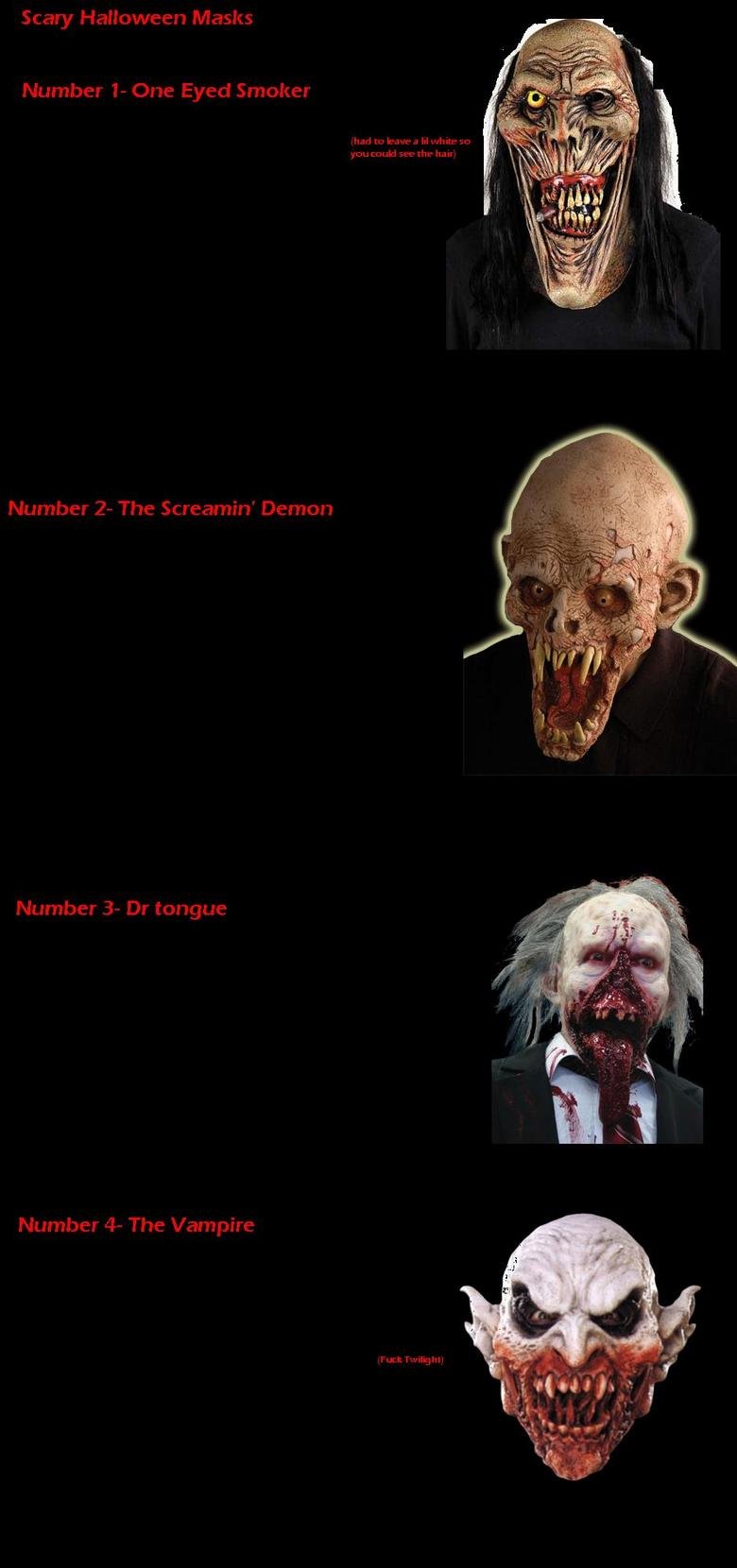 Halloween masks. Once again. YOUR OPINION.. Dr. Tongue is the best one.