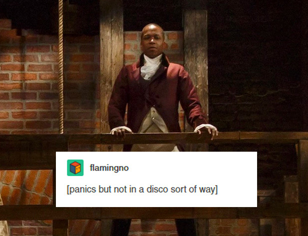 Hamilton + Text Post. FORGETS HOW TO SPEAK FRENCH AND ENGLISH from this tumblr . panics but not in as disco sort of way]. I really wanna see this but unless there's a way to do it from home I doubt I'll have the opportunity.