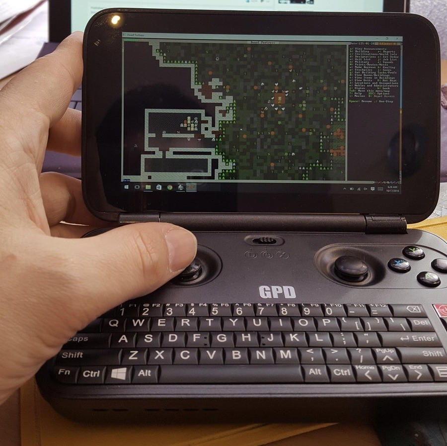 Handheld Dwarf Fortress. Assuming this system is able to run the game without lagging to death, this is possibly one of the greatest things ever. join list: Dwa
