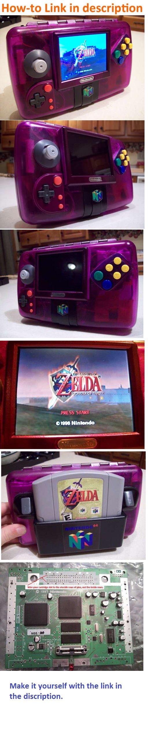 Handheld N64. all credit to Zachariah Perry. Link in description uis" i'" vitsi I Make it yourself with the link fr. This makes me sad..because I know I don't have the skill or know-how to make this properly. :(
