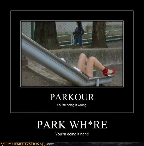 Hardcore Park..ohh. . PARKOUR PARK V/ H RE. thank you OP the internet isnt ready for that word yet
